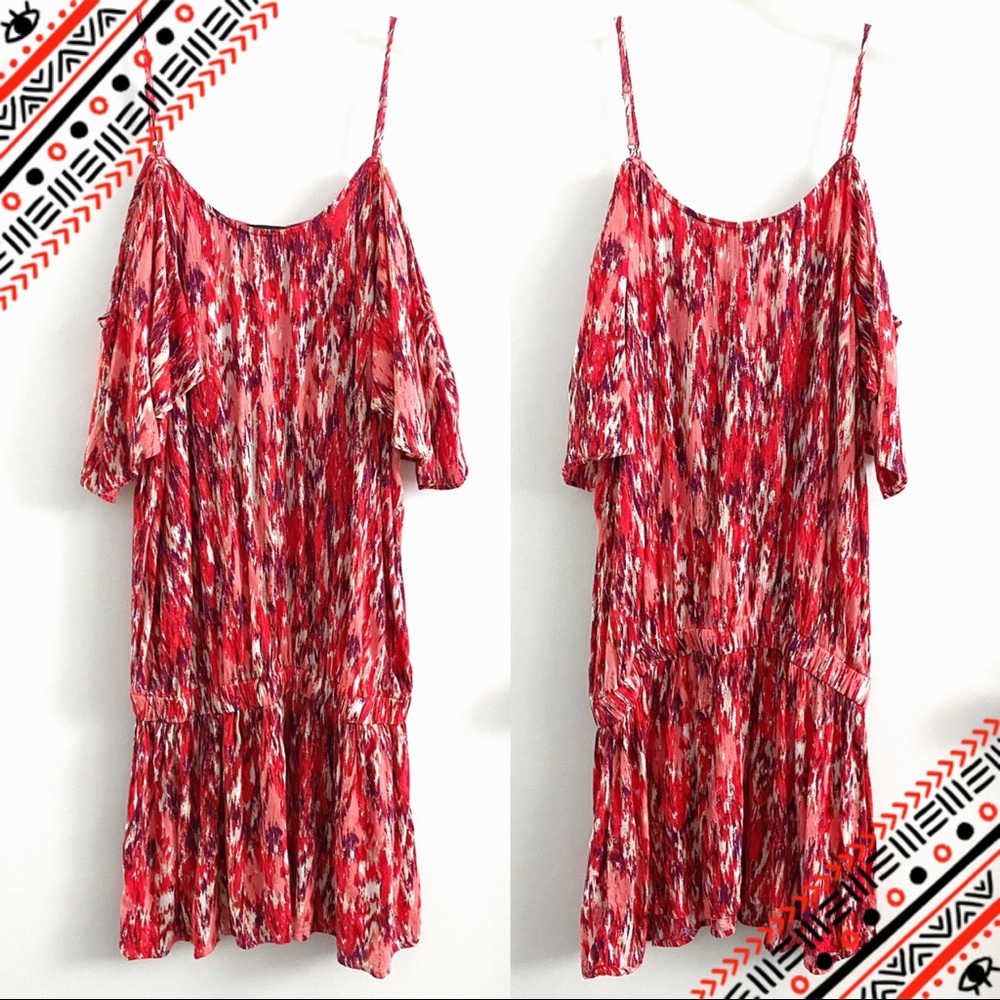 F21 summer tunic dress, red
